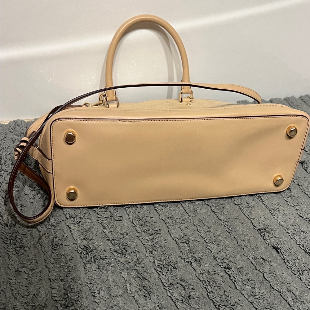 Coach Cream Embossed Satchel - Picture 5 of 11